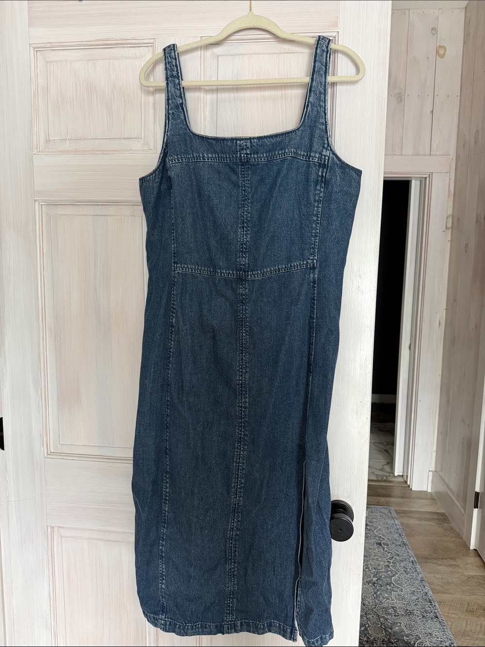 LOFT Dark Blue Denim Midi Dress